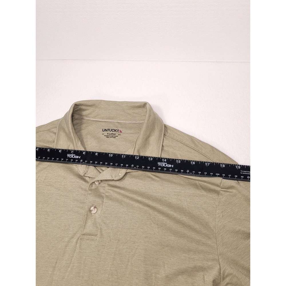 UNTUCKit Van Der Heyden Mens XL Polo Shirt Light Green Cotton Tennis Pickleball - Picture 4 of 10